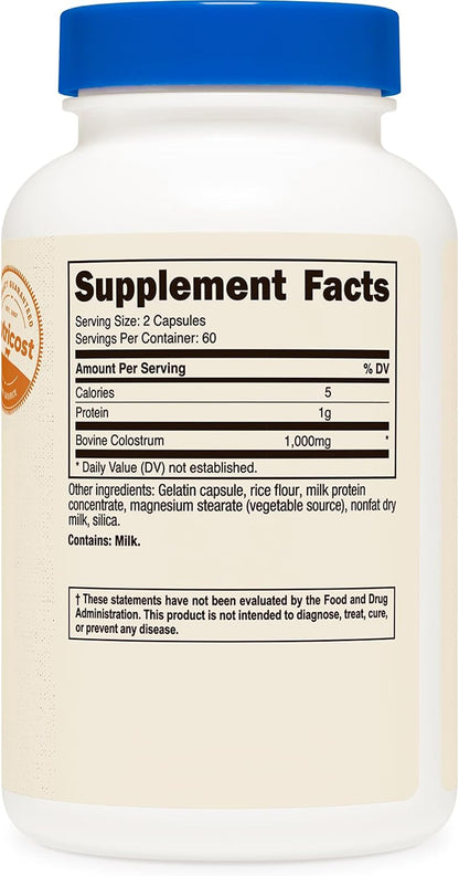 Nutricost Colostrum 1000mg, 120 Capsules, 60 Servings (3 Bottles)
