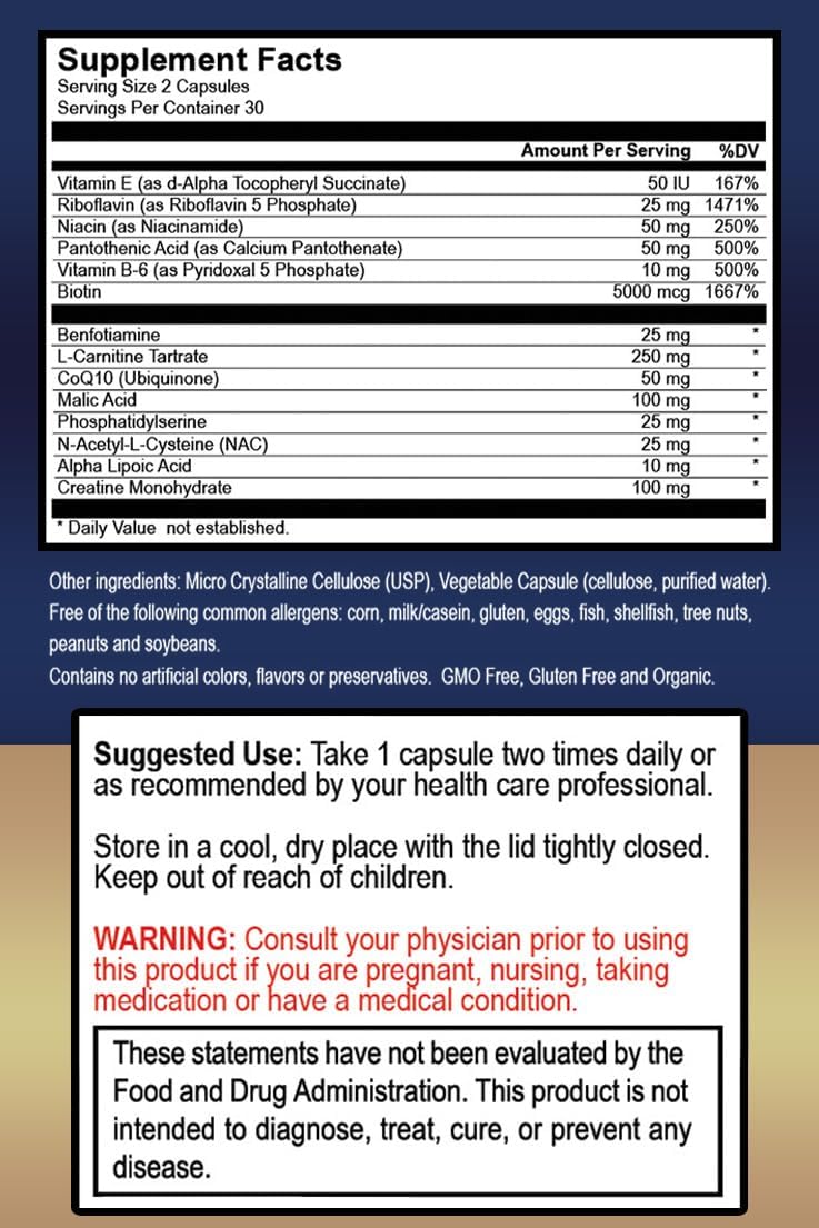True Healing Naturals Mito Rescue – Mitochondrial Support Food Supplement, 60 Vegetarian Capsules - görsel 2