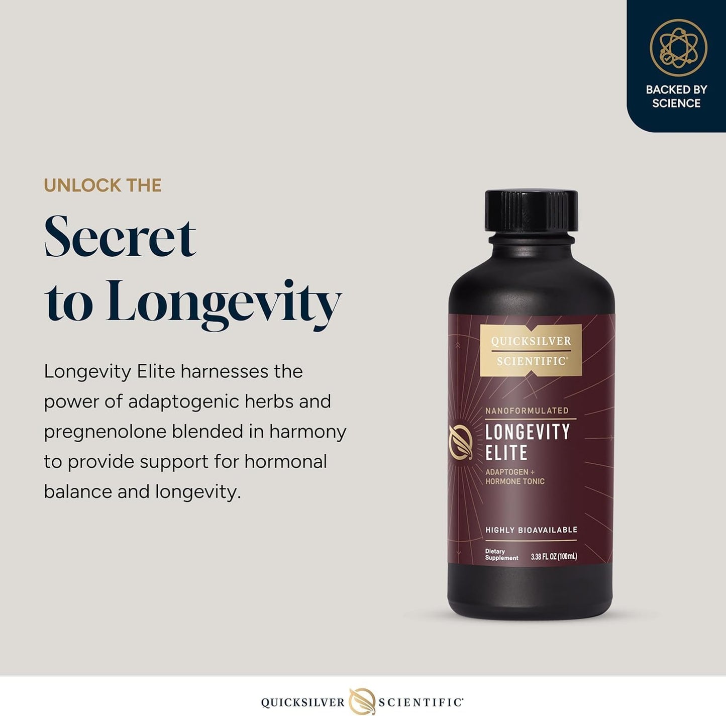 Quicksilver Scientific Longevity Elite – Liposomal Adaptogen + Pregnenolone Tonic (100ml) - görsel 3