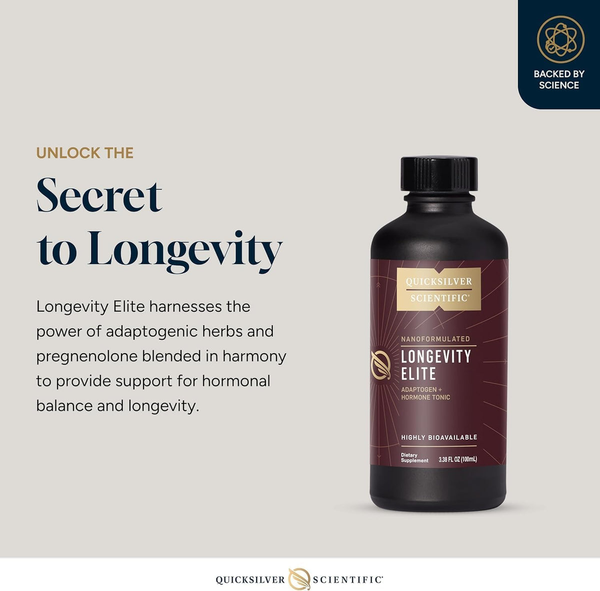 Quicksilver Scientific Longevity Elite – Liposomal Adaptogen + Pregnenolone Tonic (100ml) - görsel 3