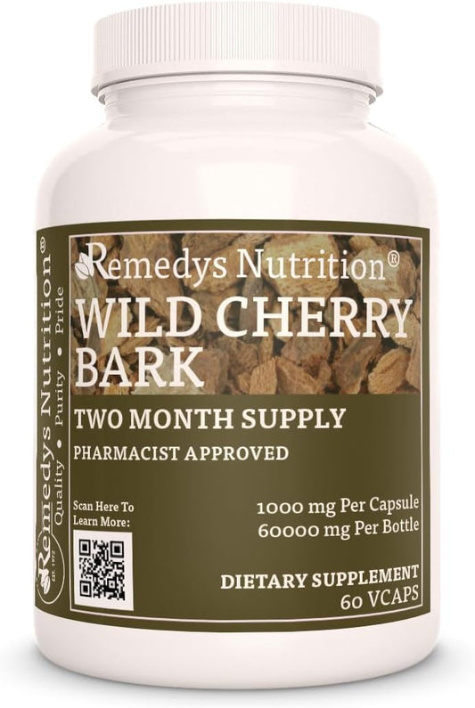 Wild Cherry Bark | 1,000 mg, 60 Vegan Capsules – Remedy's Nutrition