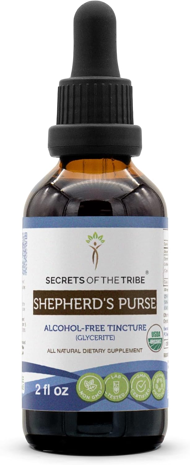 Secrets of the Tribe Shepherd's Purse USDA Organic | Alcohol-Free Extract, High-Potency Herbal Drops | Made from 100% Certified Organic Shepherd's Purse (Capsella Bursa Pastoris) Dried Herb (118 ml) - görsel 7