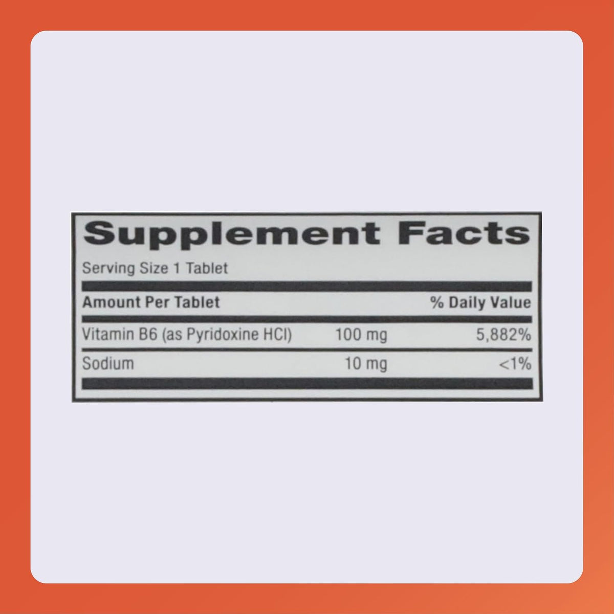 Rugby Vitamin B-6 Tablets - 100mg - 100 Tablets - görsel 4