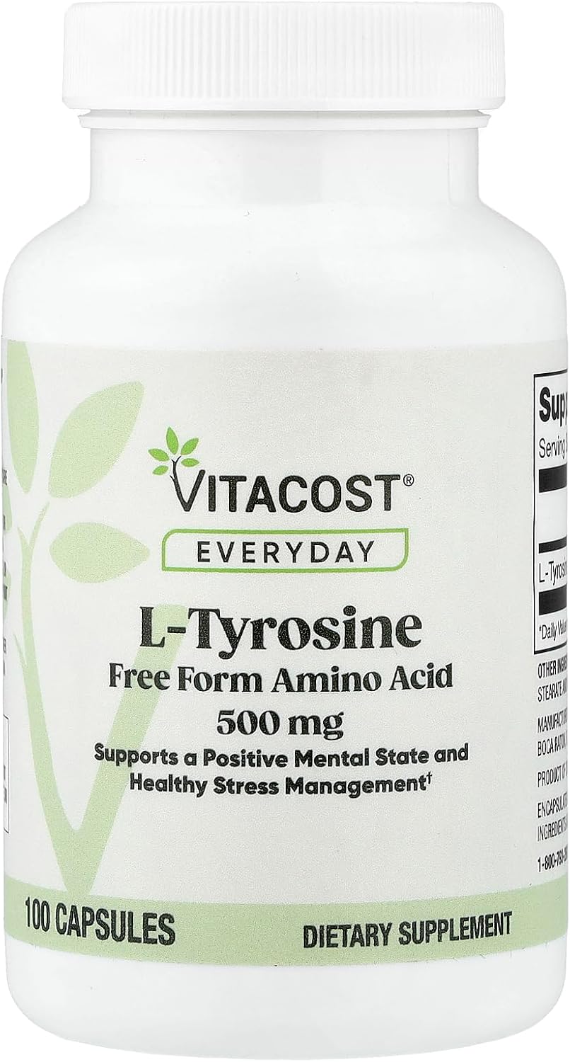 Vitacost Everyday, L-Tyrosine, 500 mg, 100 Capsules - görsel 1