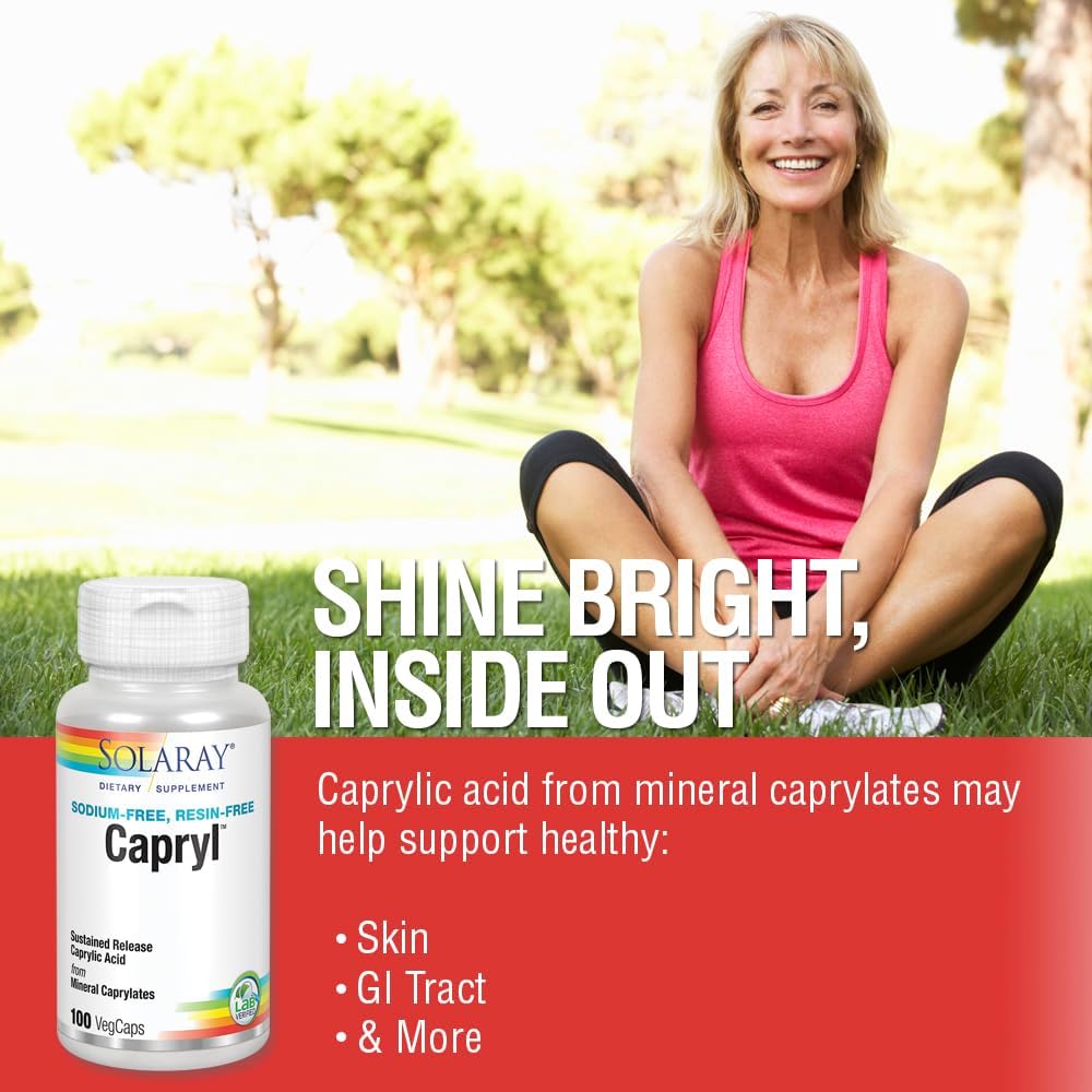 Solaray Capryl - Caprylic Acid Capsules with Calcium, Magnesium and Zinc - görsel 5