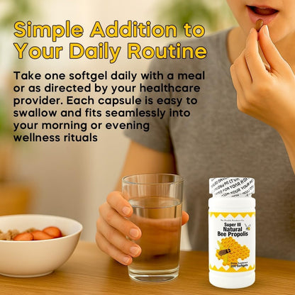 Nu-Health Super III Natural Bee Propolis, Vitamin C & Zinc, 200 Soft gel capsules