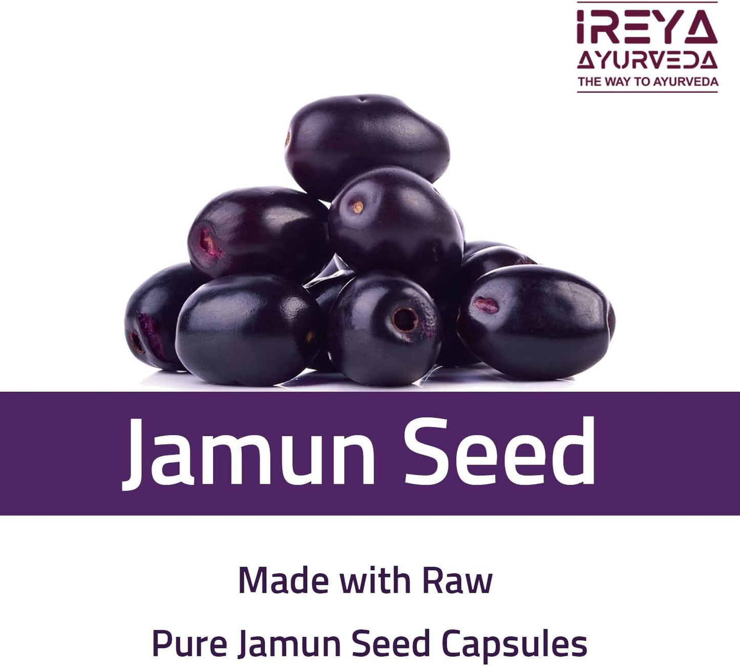 Jamun Seed Capsules – Organic Indian BlackBerry (Eugenia Jambolana) 1000mg – 90 Capsules - görsel 7