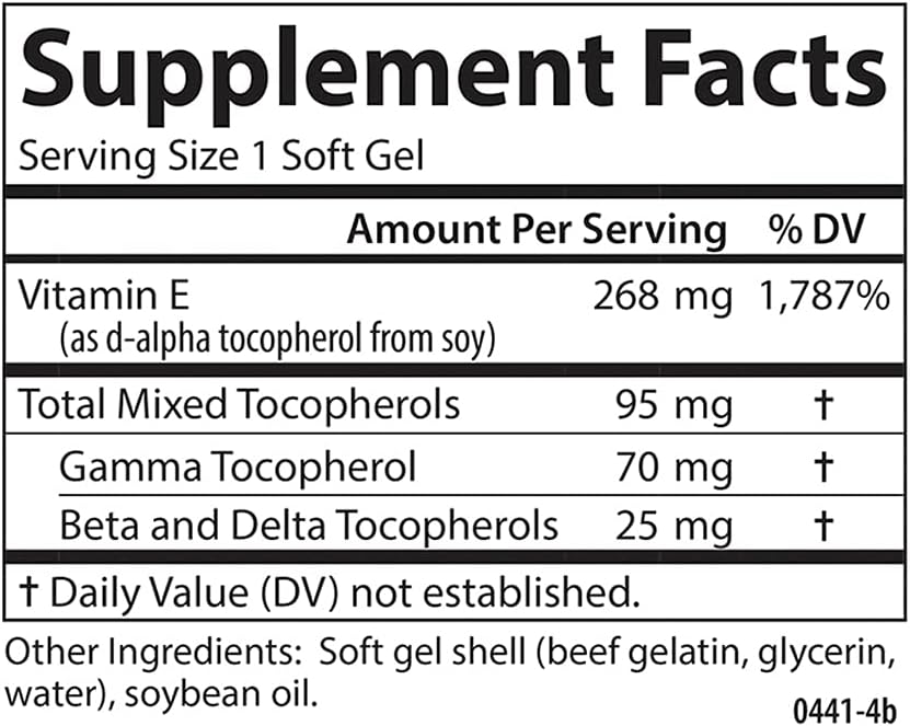 Carlson - E-Gems Plus, 400 IU (268 mg), Natural-Source Vitamin E, Optimal Wellness, 100 Soft Gels - görsel 4