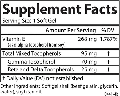 Carlson - E-Gems Plus, 400 IU (268 mg), Natural-Source Vitamin E, Optimal Wellness, 100 Soft Gels