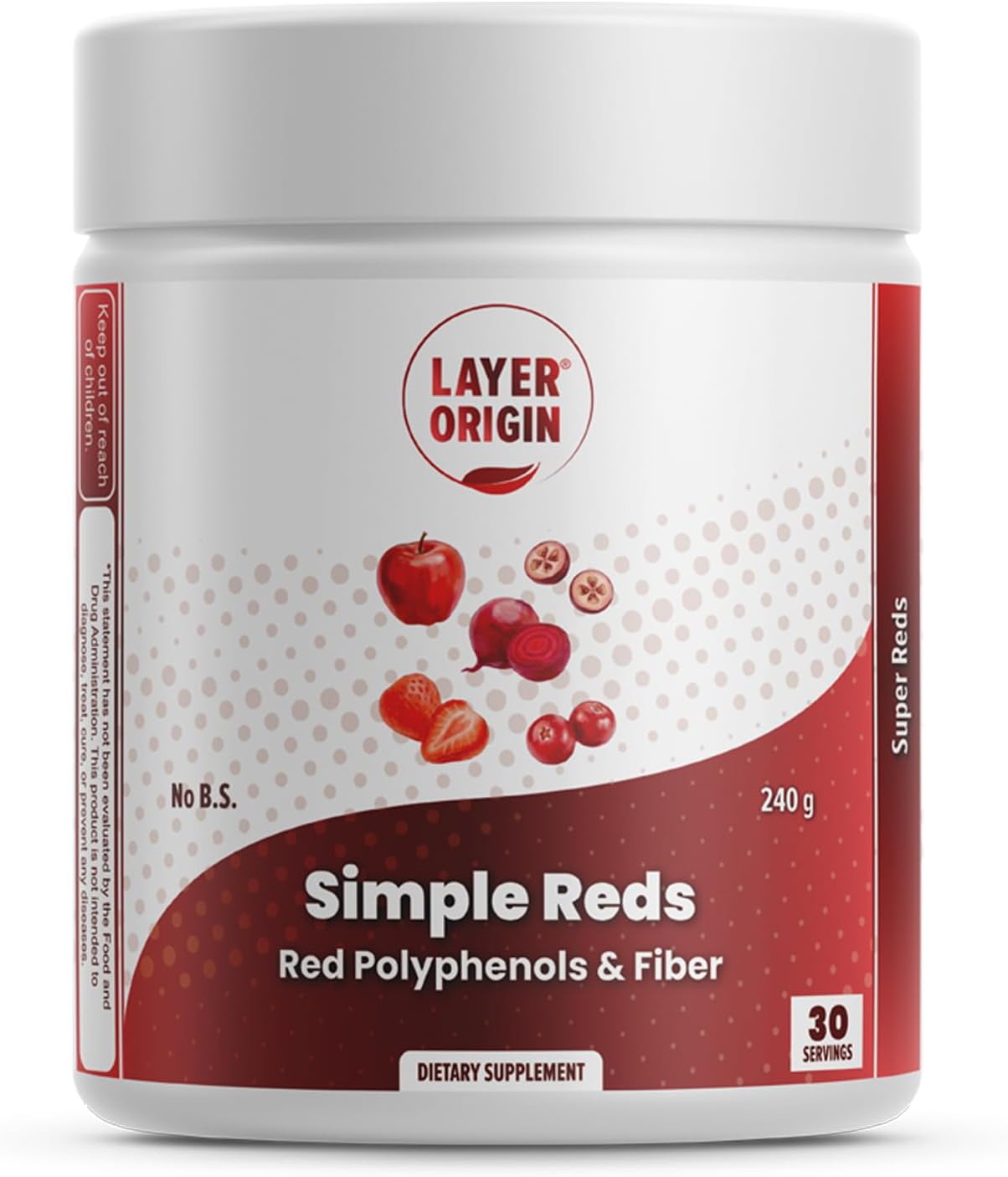 Simple Reds - Organic Red Polyphenols Whole Fruit Powder | Only Real Red Whole Fruits & Zero-fillers | 30 Servings - görsel 1