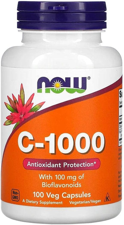 NOW Foods C-1000 Capsules, 100 Capsules (4 Pack)