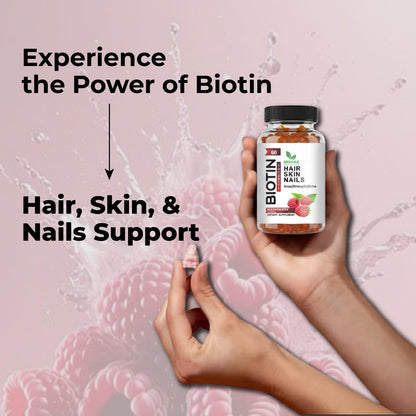 Mishas Nutraceuticals Hair Skin & Nails Gummies - Vegan Biotin Supplement for Healthy Hair, Skin & Nails - 60 Count