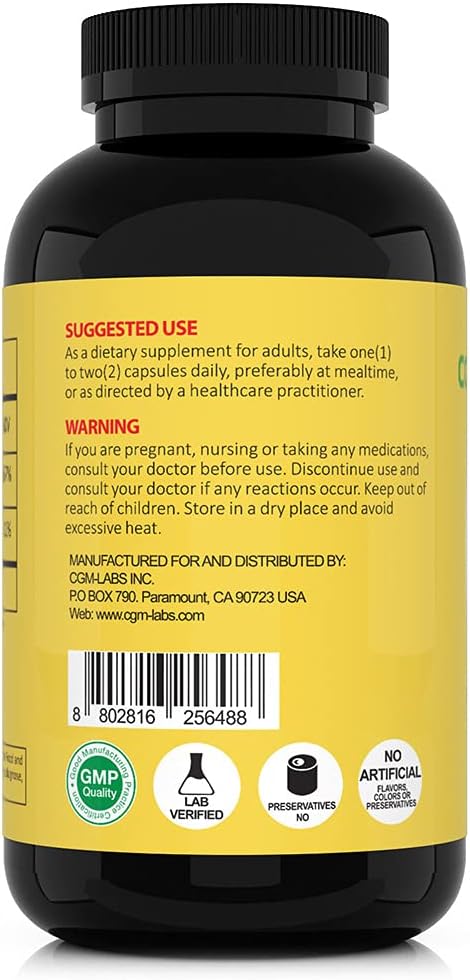 CGMLABS Non Acidic Vitamin C Food Supplement 1500mg with Calcium - Gentle on the Stomach, Immune & Bone Support (500 Capsules) - görsel 8