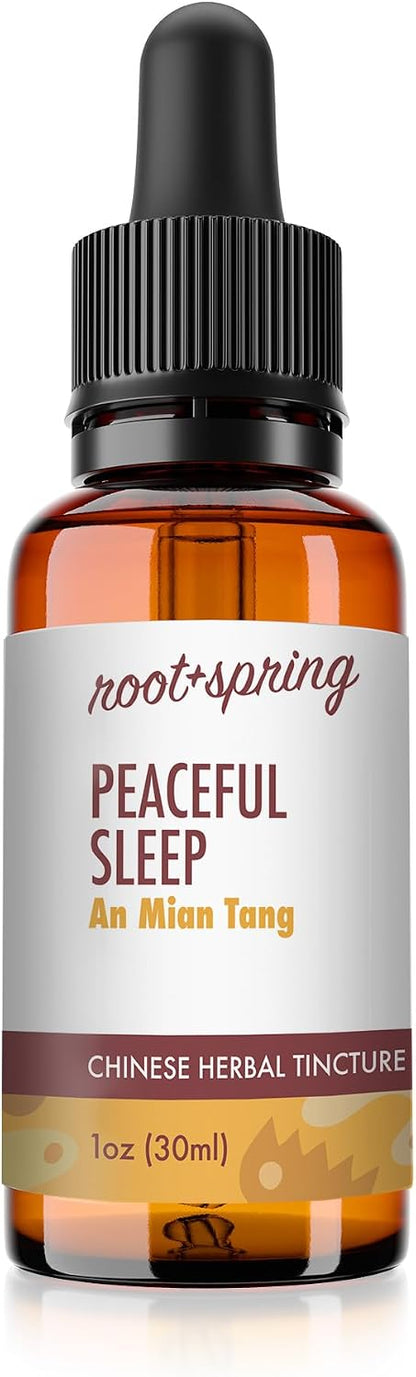 Peaceful Sleep Liquid Extract – An Mian Tang Concentrate with Dropper – TCM Herbal Tincture 1 fl oz (Pack of 4)