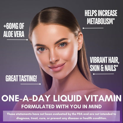 Maximum Strength Liquid Biotin Drops with Organic Aloe Vera, 12,500 mcg – 118 ml (4 fl oz, 30 Servings)