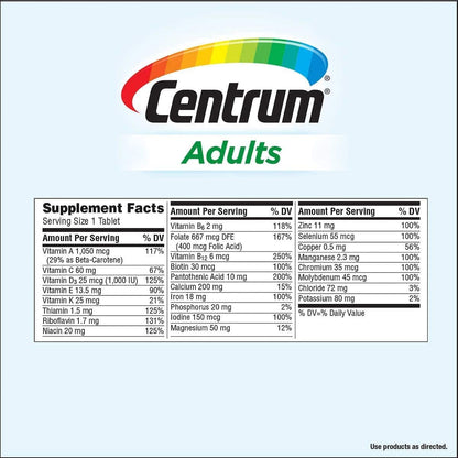 Centrum Adult Multivitamin and Multimineral Supplement, 425 Tablets