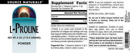 Source Naturals L-Proline Powder - 113g