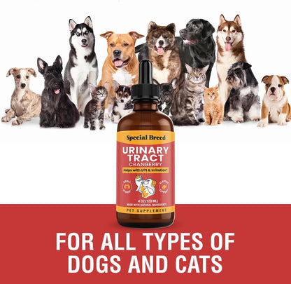 Cat & Dog Urinary Tract Support – Natural Cranberry Drops for Bladder and Kidney Health – Supports Incontinence and Frequent Urination – Pet Renal Care Drops