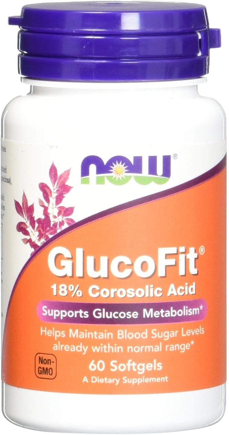 NOW Foods GlucoFit with 18% Corosolic Acid, 60 Softgels - görsel 1
