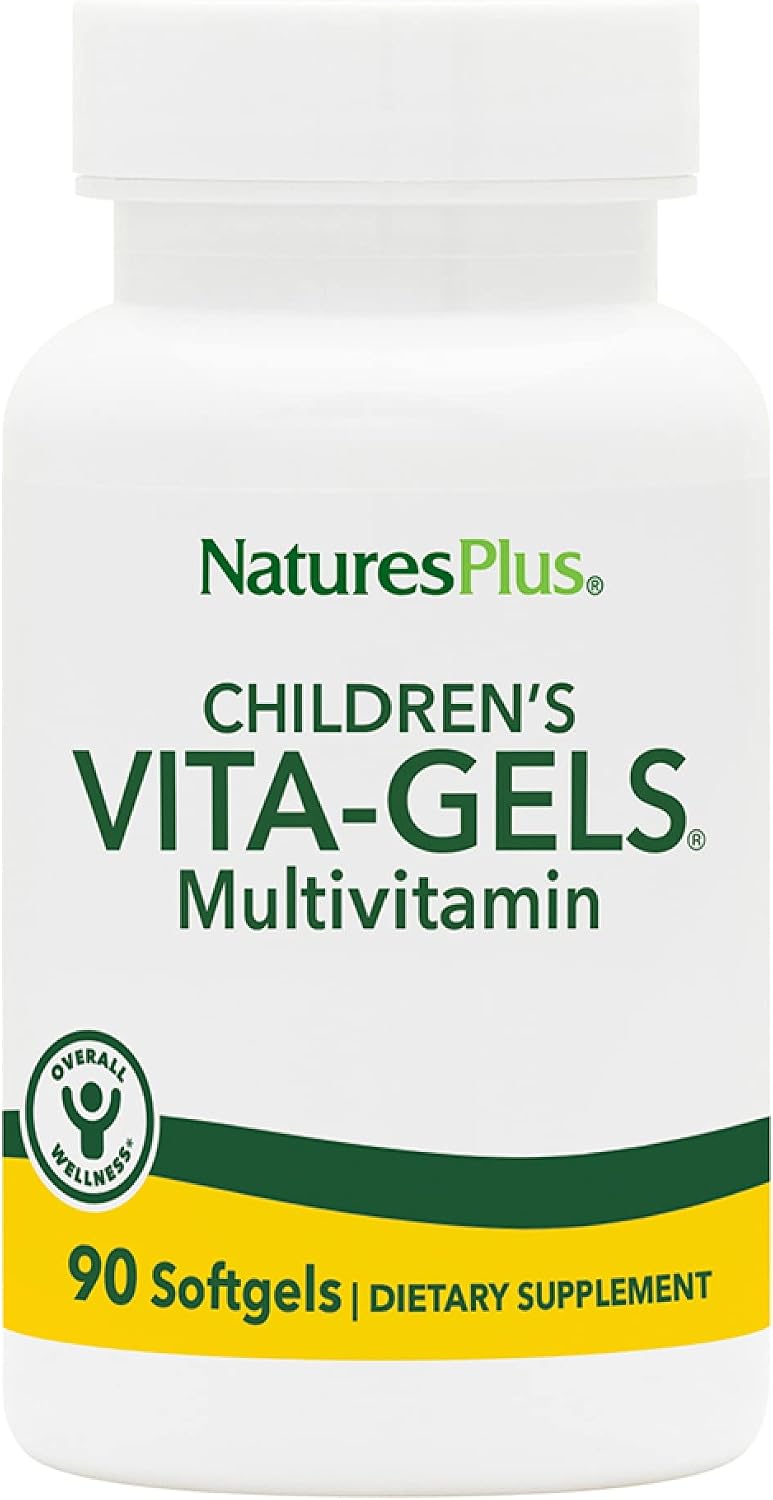 NaturesPlus Children’s Vita-Gels Multivitamin, Natural Orange Flavour - 90 Softgels - Gluten Free - görsel 1