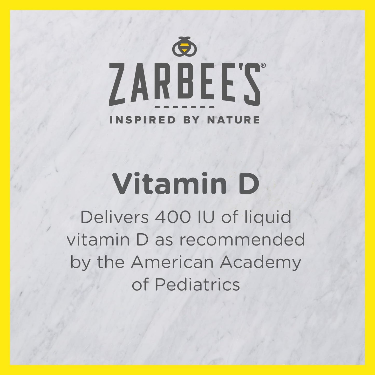 Zarbee's Vitamin D Drops for Infants, 400IU (10mcg) Baby & Toddler Liquid Supplement, New-born & Up, Dropper Syringe Included, Pack of 2 0.47 Fl Oz Bottles - görsel 4