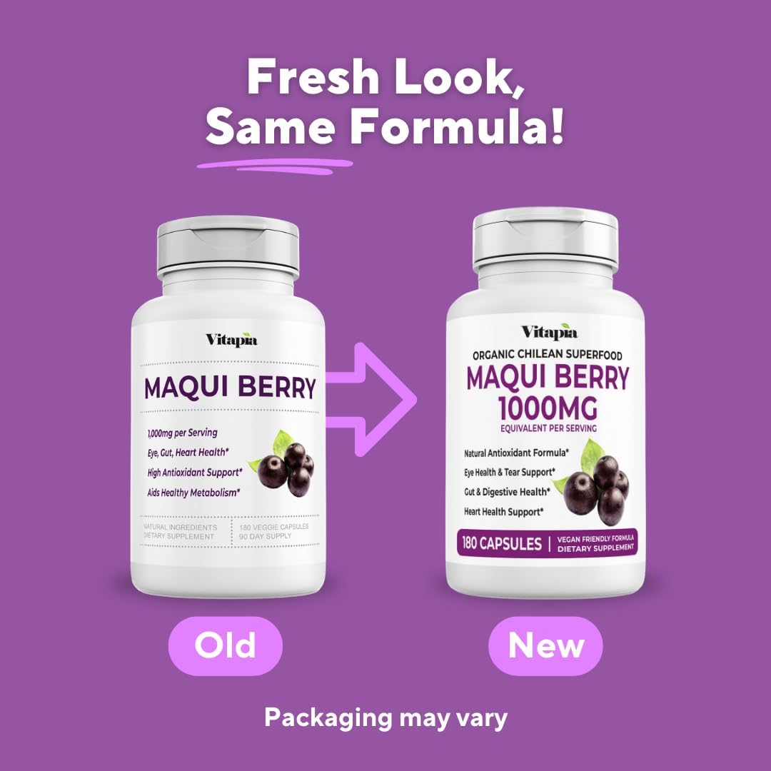 Maqui Berry 1000mg - Maqui Berry Powder – Easy-to-swallow capsules: The vegetable capsules dissolve rapidly in the – Image 3