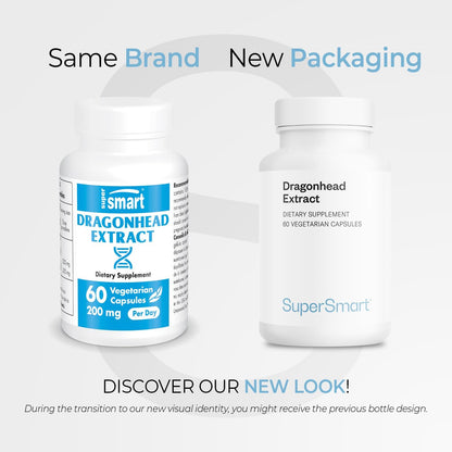 Supersmart Dragonhead Extract 200mg per Day (Patented DracoBelle) - Non-GM & Gluten-free - 60 Vegetarian Capsules
