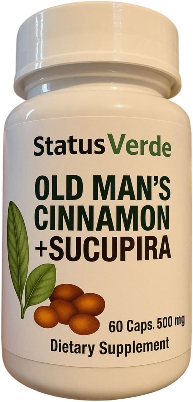 Old Man's Cinnamon with Sucupira 500 mg (60 Capsules) - Herbal Blend Supplement - görsel 2