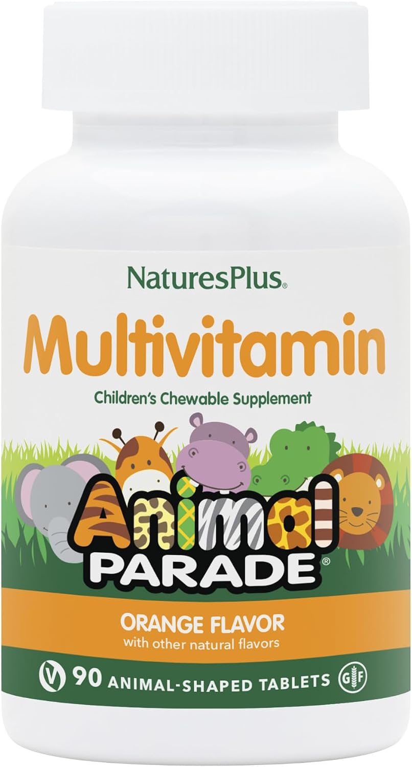 NaturesPlus Animal Parade Multivitamin Children's Chewables - Watermelon Flavour - 90 Tablets - görsel 9