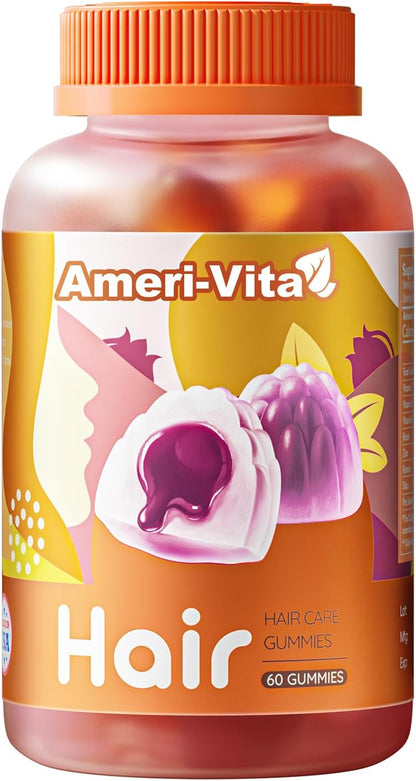Ameri-Vita Daily Biotin Gummies - 3000µg - Vegan, Sugar-Free, Blueberry Flavour - 60 Gummies