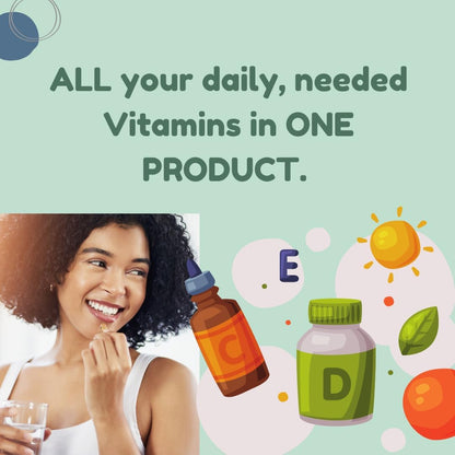 All In Nutritionals AM Multivitamin +: Vegan, Food-Based Multivitamin with Vitamin D3, K2, B12, Iron and Ionic Fulvic Acid