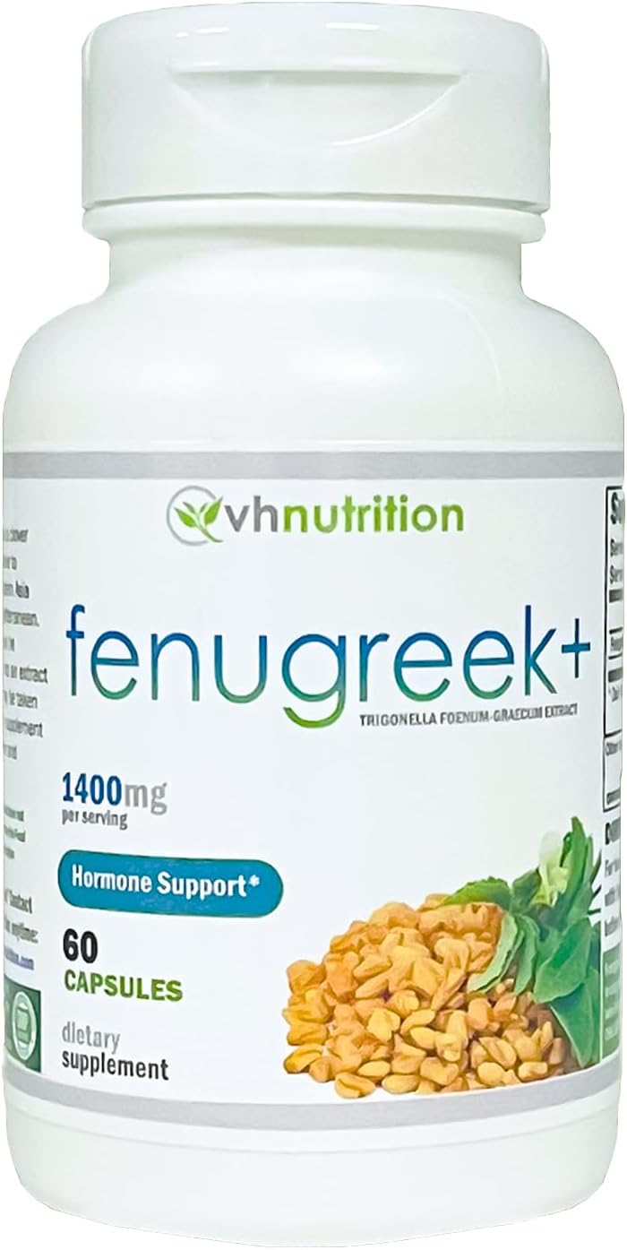 VH Nutrition Fenugreek+ - 1400mg Extra Strength Fenugreek Capsules for Vitality and Energy - 60 Gluten-Free Capsules - görsel 4