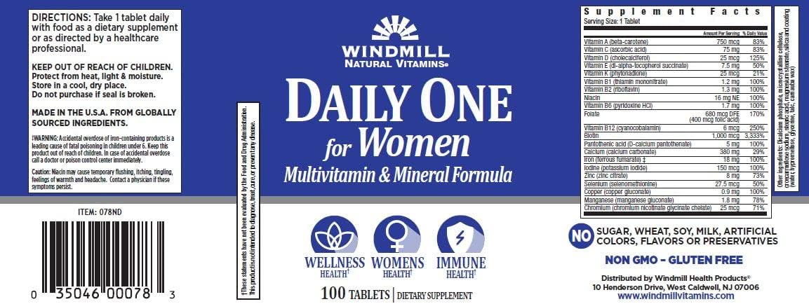 Windmill Health Formula Daily Vitamin Tablets for Women - 100 Tablets (Pack of 3) - görsel 3