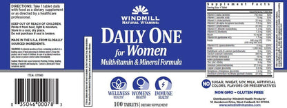 Windmill Health Formula Daily Vitamin Tablets for Women - 100 Tablets (Pack of 3)