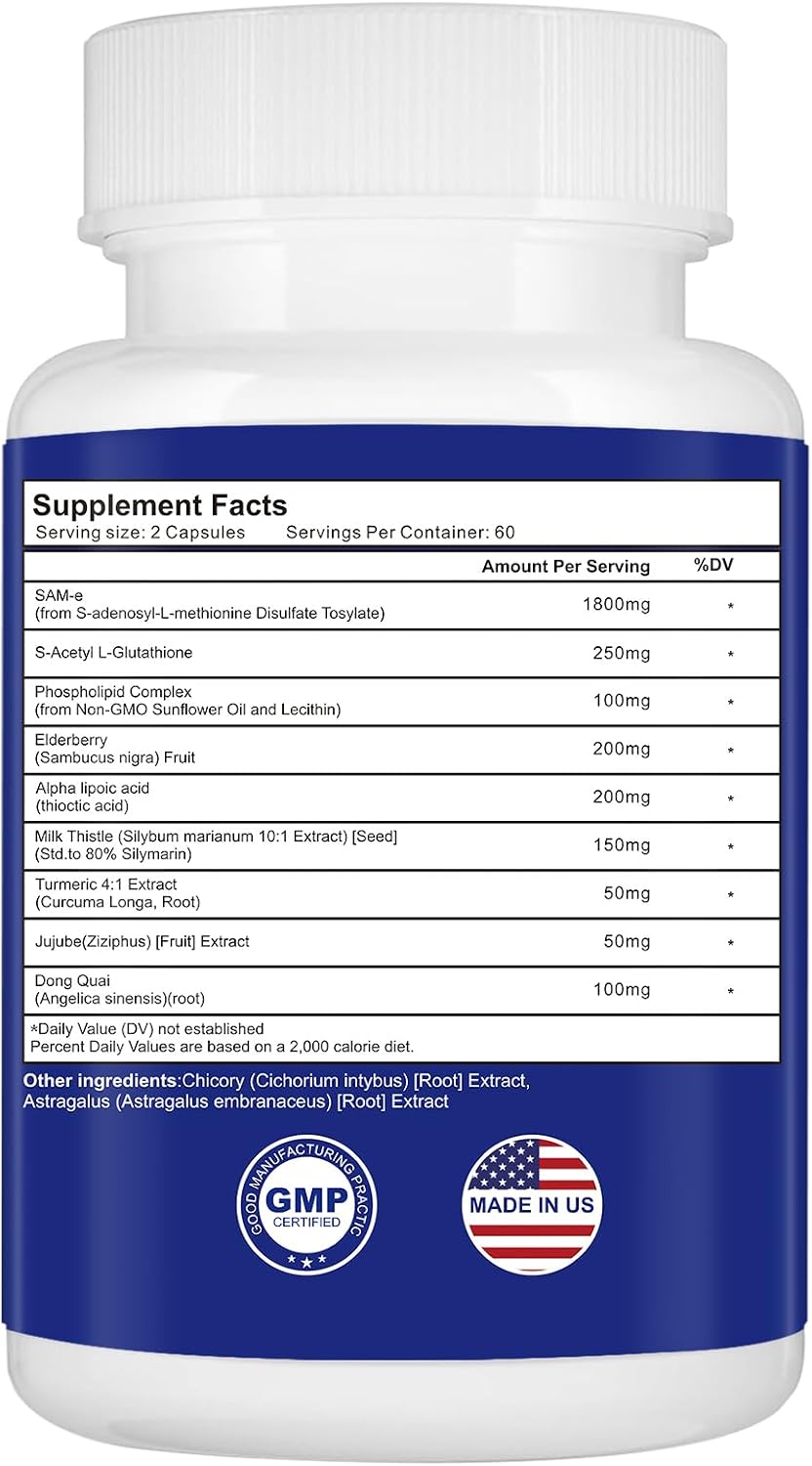 Spliferkou 1800 mg SAM-e (S-adenosyl-L-methionine) Complex, 60 Capsules - görsel 2