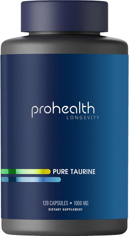 ProHealth Pure Taurine | Supports Healthy Ageing, Brain & Heart Health | 1000 mg | 120 Vegetarian Capsules