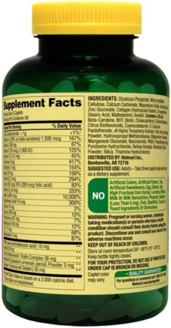 Spring Valley Hair, Skin & Nails Food Supplement - Over 20 Ingredients Including Biotin and Collagen, 240 Tablets - görsel 2