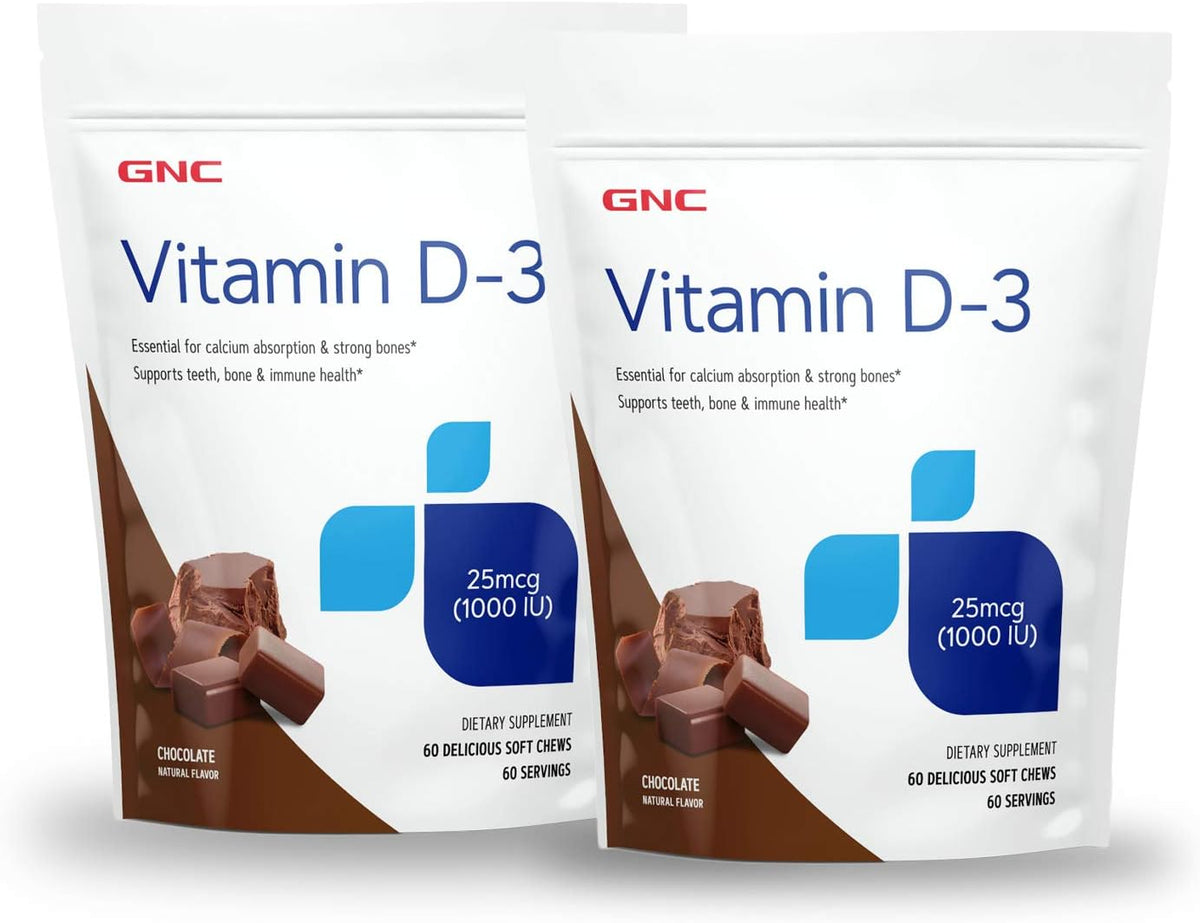 GNC Vitamin D-3 Soft Chews 1000IU – Chocolate | 60 Chews - görsel 3
