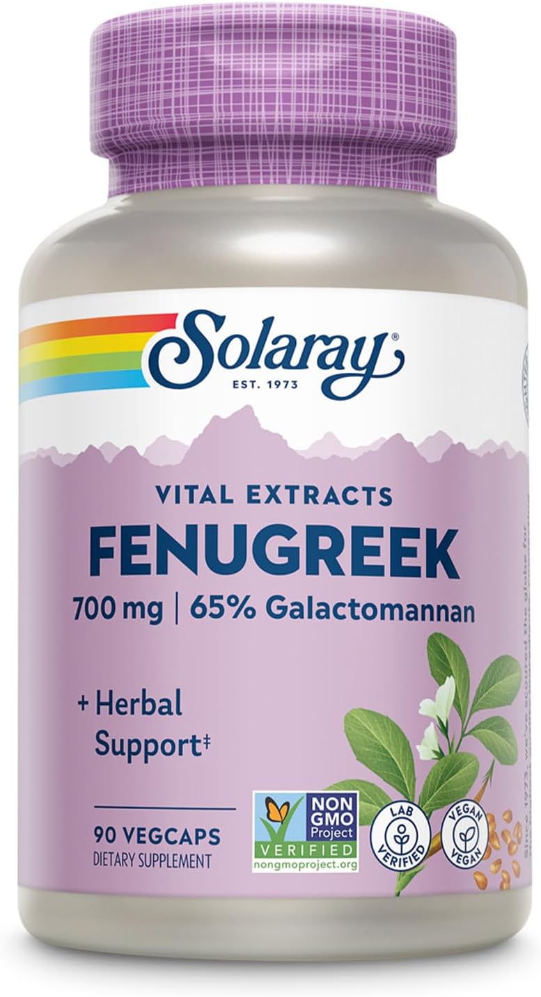 SOLARAY Fenugreek Seed Extract 700 mg – Non-GMO, Vegan Supplement – 90 VegCaps - görsel 1