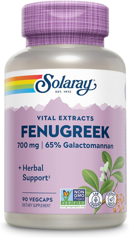 SOLARAY Fenugreek Seed Extract 700 mg – Non-GMO, Vegan Supplement – 90 VegCaps