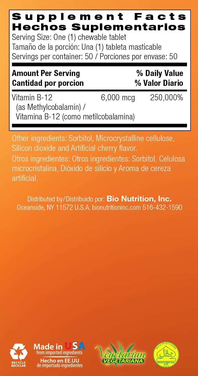Bio Nutrition B-12 Sublingual Tablets, 50 Count - görsel 7