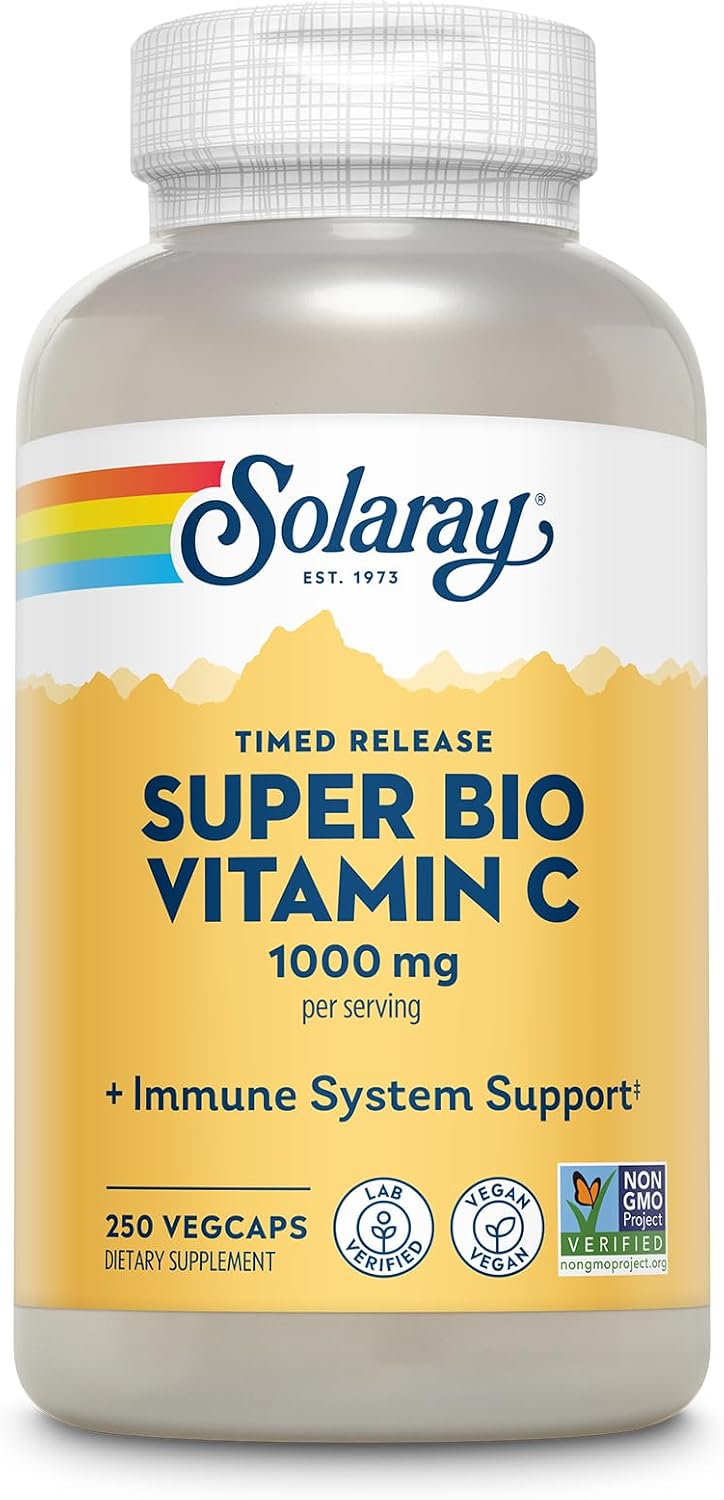 SOLARAY Super Bio Vitamin C 1000mg – Buffered Timed Release with Bioflavonoids, 250 Veg Capsules - görsel 1