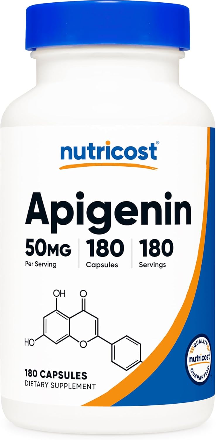 Nutricost Apigenin 50mg, 180 Capsules – Vegan, Non-GMO, Gluten-Free - görsel 1