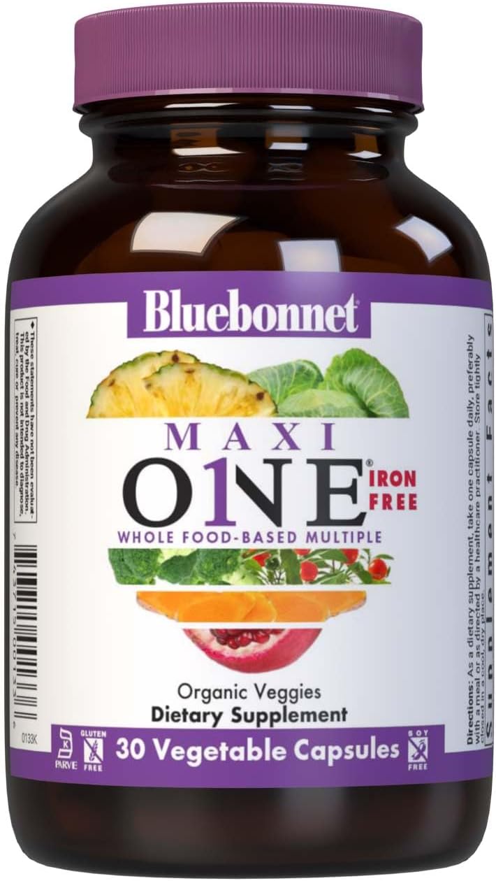Bluebonnet Nutrition Maxi One Whole Food Multiple - 30 Vegetable Capsules - görsel 1