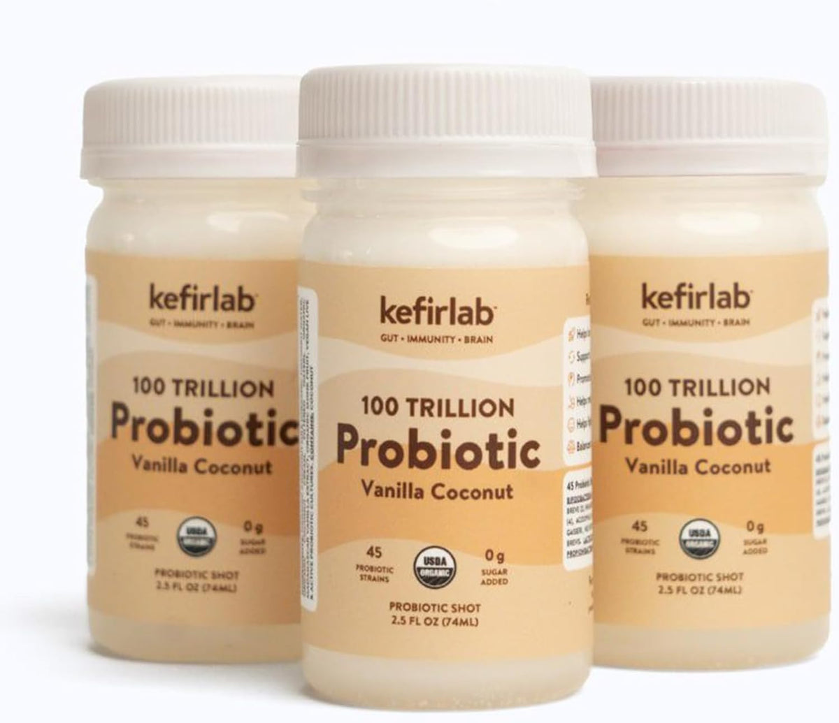 KefirLab Probiotics 100 Trillion CFU - 36 Strains - Vegan & Organic - Vanilla (16-Pack) - görsel 1