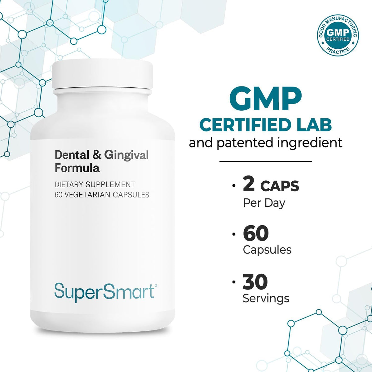 Supersmart Dental & Gingival Formula – Patented Oral Care Supplement with TEES-10, 60 Vegetarian Capsules - görsel 5