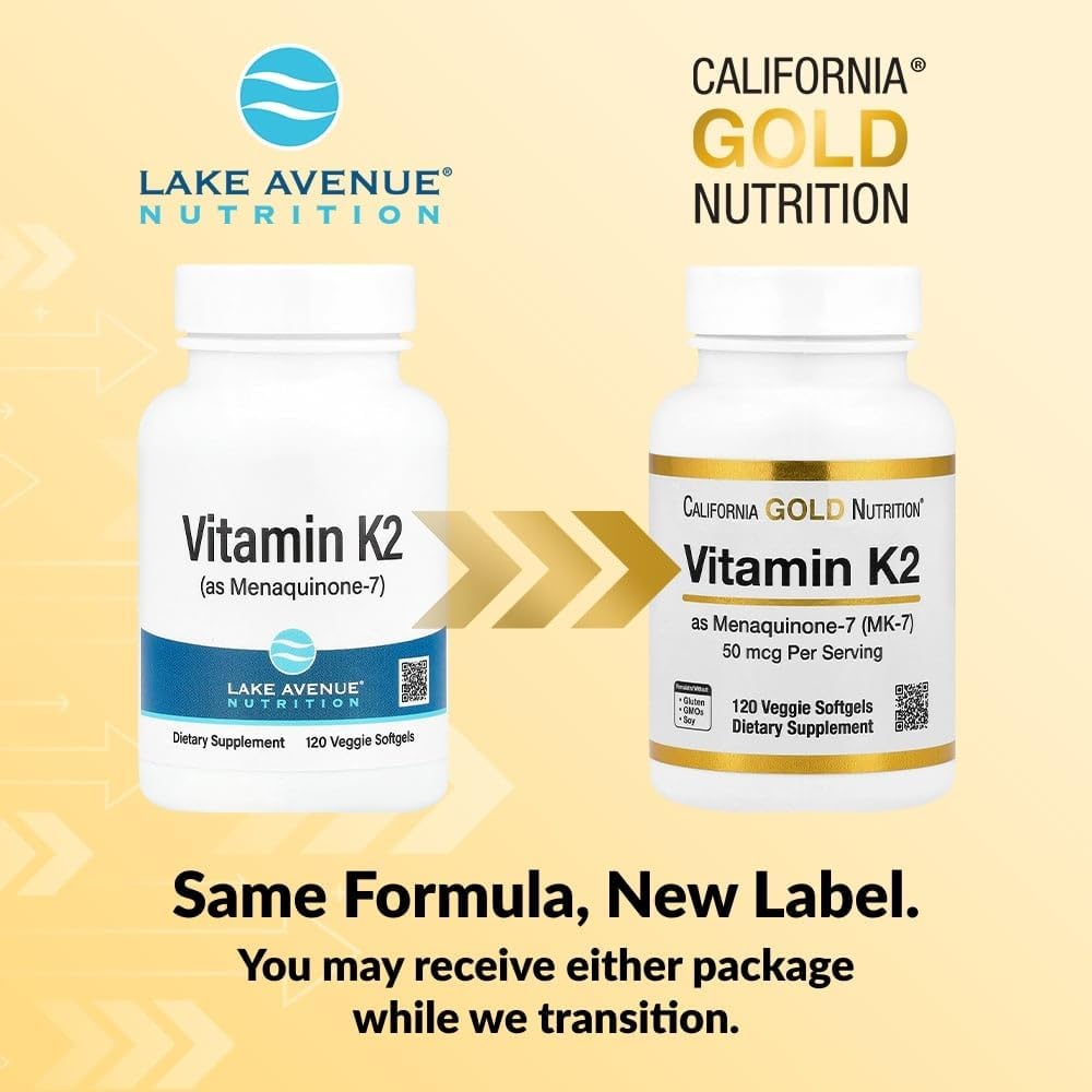 Lake Avenue Vitamin K2 (Menaquinone-7) 50 mcg, 120 Veggie Softgels - görsel 3