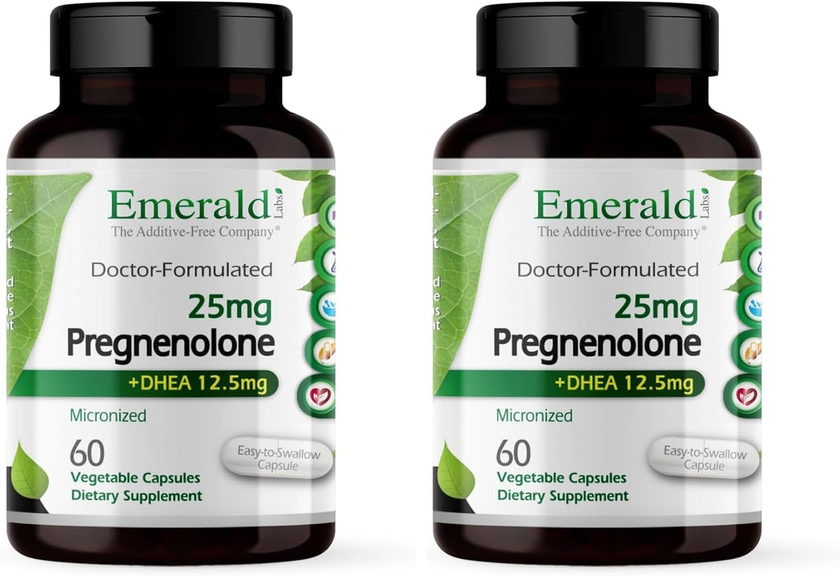 EMERALD LABS Pregnenolone 50mg with DHEA 25mg – Premium Wellness Supplement to Support Brain Health, Immune Response and Hormone Balance – Gluten-Free – 60 Vegetable Capsules (30-Day Supply) - görsel 9