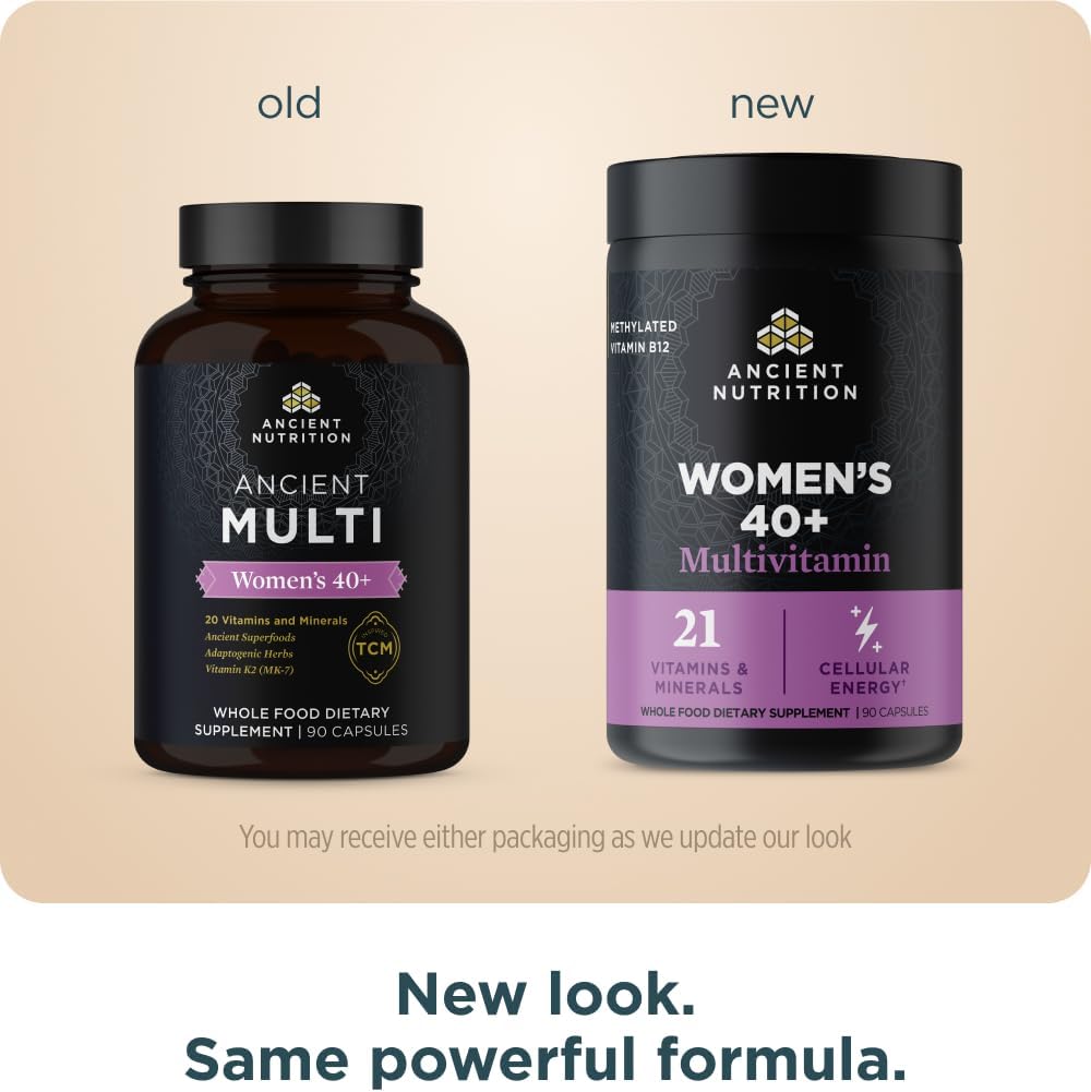 Ancient Nutrition Multivitamin for Women 40+, Multi Vitamin & Immune Support with Vitamin D, C, Magnesium, Methylated Vitamin B, Stress, Sleep Support, Bone Health, 90 Capsules - görsel 2