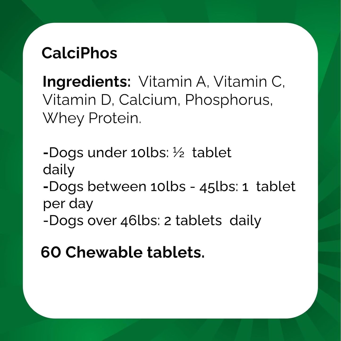 Calciphos Food Supplement for Dogs and Cats, 60 Tablets - görsel 5